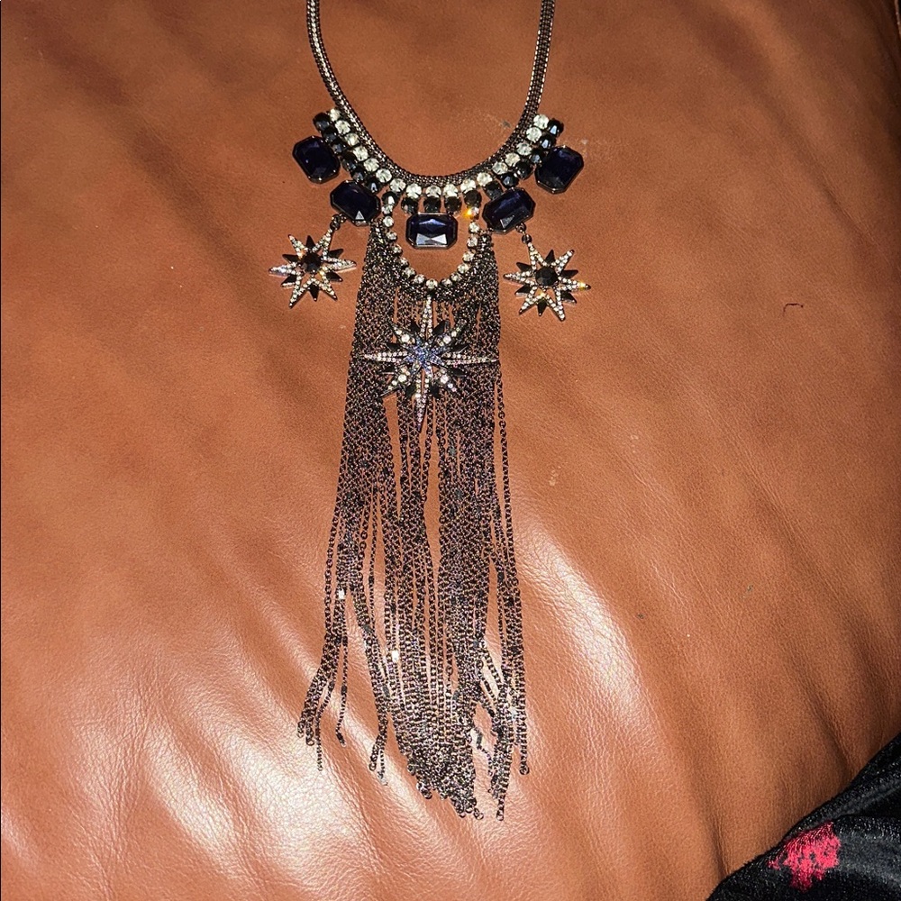 Silver and Black Statement Necklace